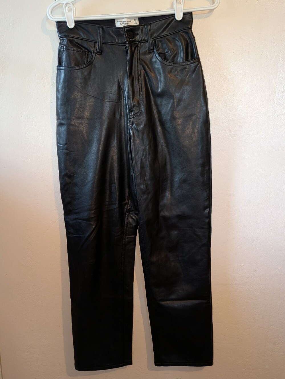 Abercrombie & Fitch Black Faux Leather Skinny Pants Size 2
